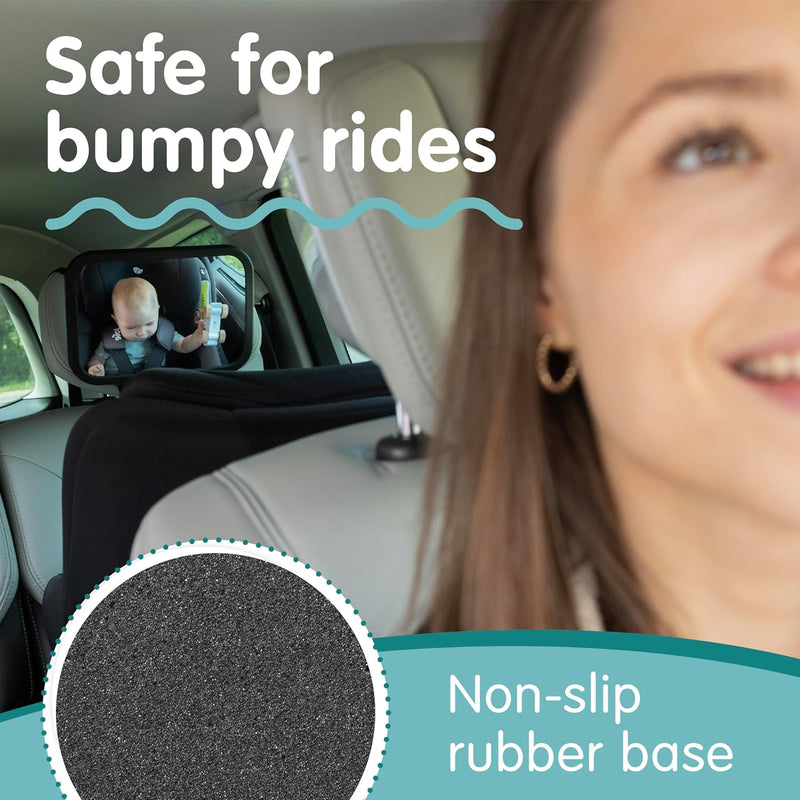 Onco Baby Car Mirror - Peace of Mind to Keep an Eye on Baby in a Rear Facing Child seat - Premium Black Frame