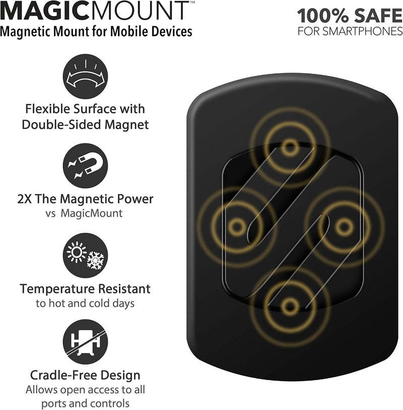 Scosche Ms2I Magicmount Magnetic Car Phone Holder Mount - 360 Degree Adjustable Head, Universal With All Devices - Flush Mount - Flush