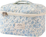 Large Makeup Bag, Cute Cosmetic Bag for Women Girls, Floral Coquette Aesthetic Toiletry Bag, Travel Make Up Organizer Bag - Baidilanhua