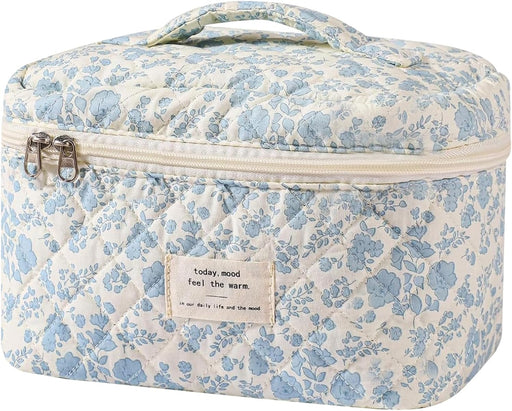 Large Makeup Bag, Cute Cosmetic Bag for Women Girls, Floral Coquette Aesthetic Toiletry Bag, Travel Make Up Organizer Bag - Baidilanhua