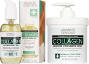 Collagen Peptides Body Lotion & Face Moisturizer Peptide Infused Collagen Lotion For Women & Men Helps Improve Look Of Crepey Skin, Wrinkles, & Uneven Dry Skin Texture, 16 Ounce - 2 Piece Set Firming Collagen Cream + Body Oil Set