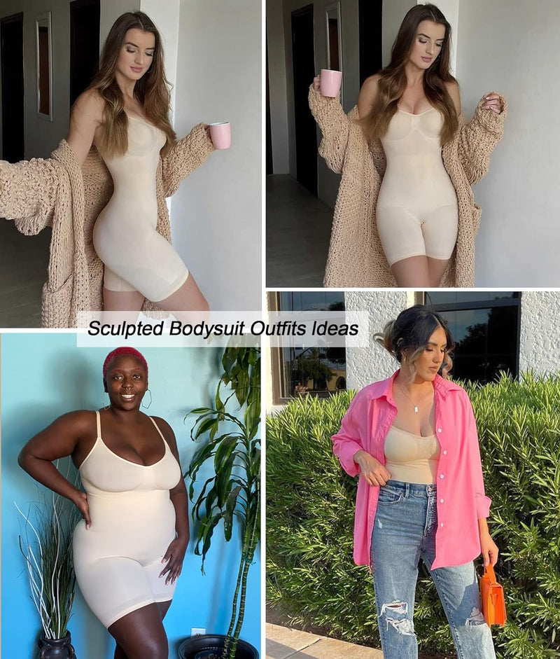 SHAPERX Bodysuit for Women Tummy Control Shapewear Seamless Sculpting Thong Body Shaper Tank Top