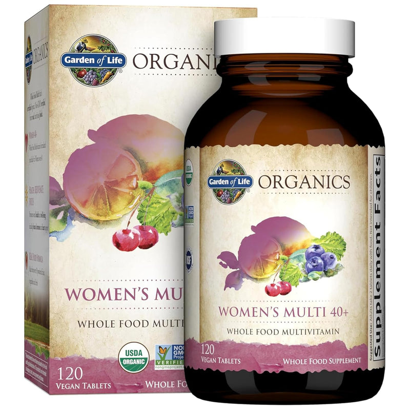 Garden of Life Multivitamin for Women - mykind Organic Women's 40+ Whole Food Vitamin Supplement, Vegan, 120 Tablets