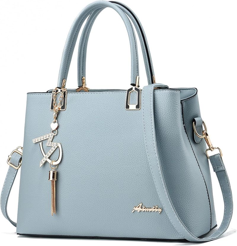 Womens Purses and Handbags Shoulder Bags Ladies Designer Top Handle Satchel Tote Bag - Lizi Light Blue