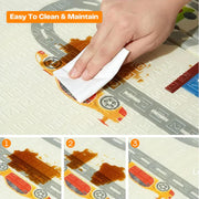 Baby Play Mat Foldable - 71x59 Baby Play Mat, Reversible Bear Playmat, Non-Slip & Wipeable Baby Crawling Mat, Playpen Mat for Indoor & Outdoor, 71x59 Playpen Mat for Floor Play,Extra Thick & Non-Toxic