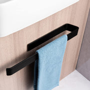 Self-Adhesive Towel Holder - No Drill Bathroom Kitchen Stainless Steel Towel Rail, Heavy Duty Towel Hanger 25cm /9.8 inch, Silver Finish for Tiles & Glass - Black 40CM