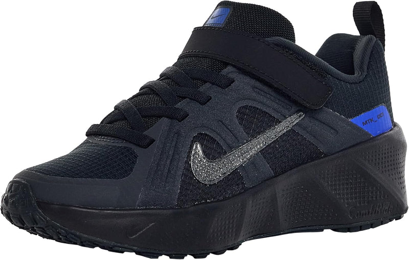 NIKE METRO TEK BP boys Laced Shoes - BLACK/MTLC BLACK-OFF NOIR-RACER BLUE