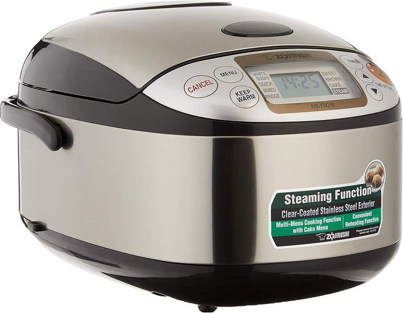 ZOJIRUSHI Electronic Micom Rice Cooker & Warmer NS-TSQ10 Stainless Steel Brown