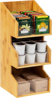 Mind Reader Acrylic 3-Tier Coffee / Tea Condiment Organizer, Black - Brown