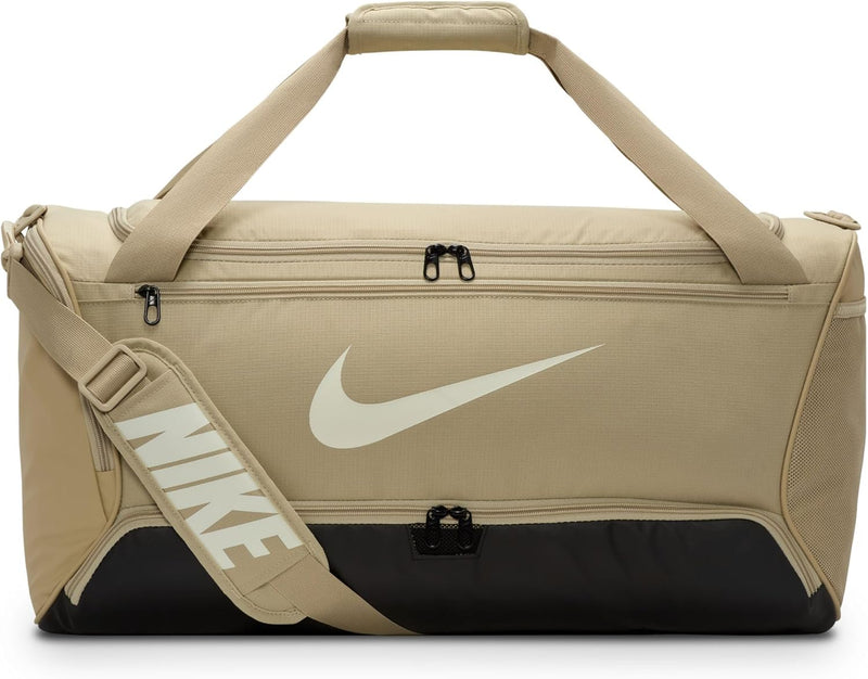 Nike Brasilia Medium Duffle 9.5 60L Duffel Bags For Unisex Desert Khaki/Black/(Sail) Misc