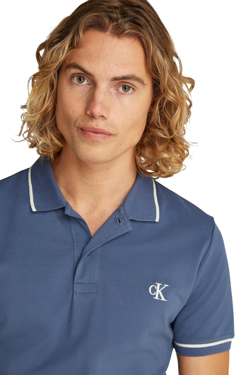 Calvin Klein Mens TIPPING POLO Short-Sleeve Polo Shirts