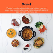 Nutricook Smart Pot Eko, 1000 Watts - 9 In 1 Instant Programmable Electric Pressure Cooker, 6 Liters, 14 Smart Programs, Brushed Stainless Steel/Black, 2 Years Warranty, Silver/Black
