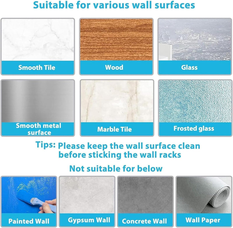 Sulfar Broom and Mop Holder, Pack of 4 Broom Gripper Holds Self Adhesive Reusable No Drilling Super Anti-Slip, Wall Mounted Storage Rack Storage & Organization Your Home, Kitchen Wardrobe