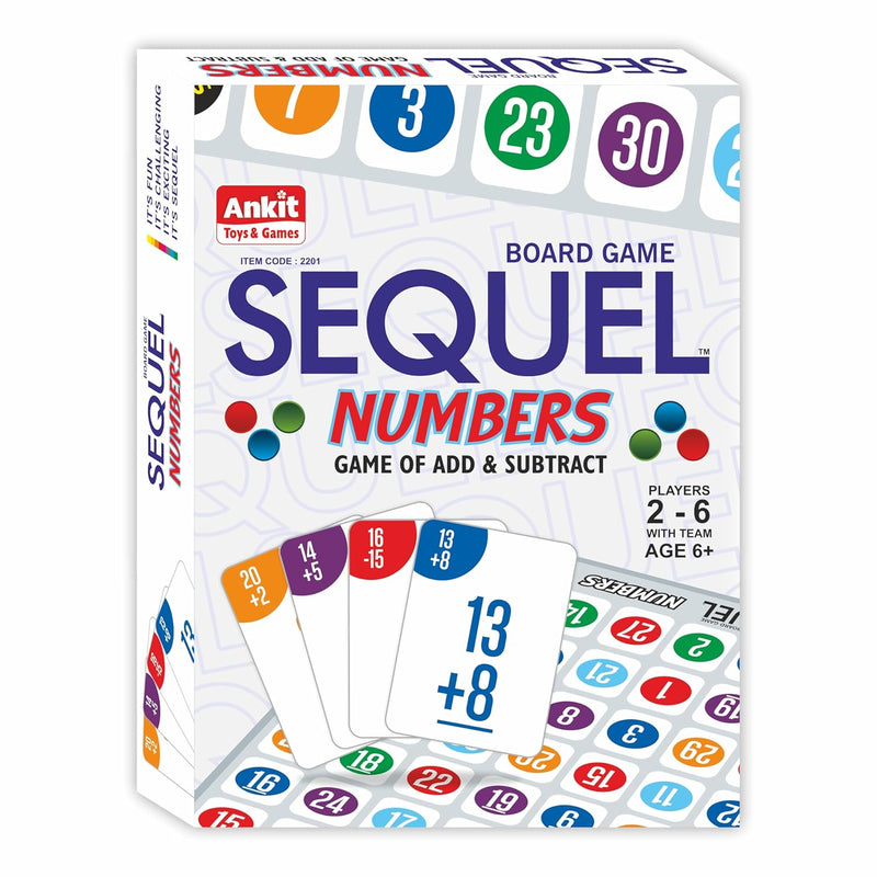 Ankit Toys & Games Sequel Numbers Board Game Educational Fun Interactive Learning Classic Game for Kids Enhances Math Skills and Critical Thinking Durable Set (Board Size 59 * 43 Cm)