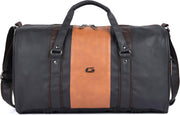 Vintage Faux-Leather 26L Medium Water Resistant Travel Duffle Bag/Gym Bag/Sports Duffle for Men/Women (Black)