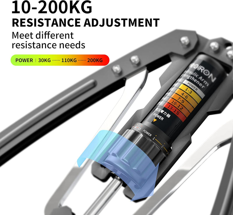 Twister Arm Exerciser - Adjustable 10-200kg Hydraulic Power Home Chest Expander, Shoulder Muscle Training Fitness Equipment, Arm Enhanced Exercise Strengthener - Black-Blue