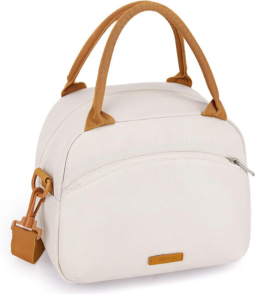 Stylish and Spacious Lunch Bag Set, Perfect for Work, School, Picnics, and Travel - Includes Utensils and Insulated Tote Bag (Beige) - A