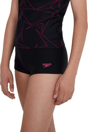 Girls' Boomstar Tankini, Black/Electric Pink, 32 (13-14 Yrs)