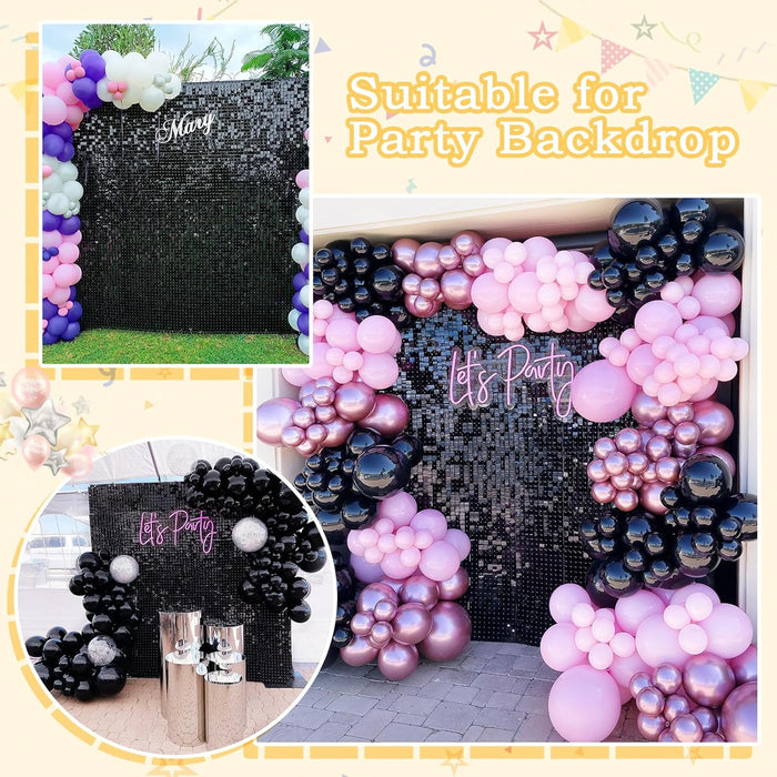 B-COOL Shimmer Wall Backdrop Sequin Wall Panels Pack of 24 Light Gold Glitter Backdrop Panel for Birthday Home Anniversary Engagement Bachelorette Parties Decorations