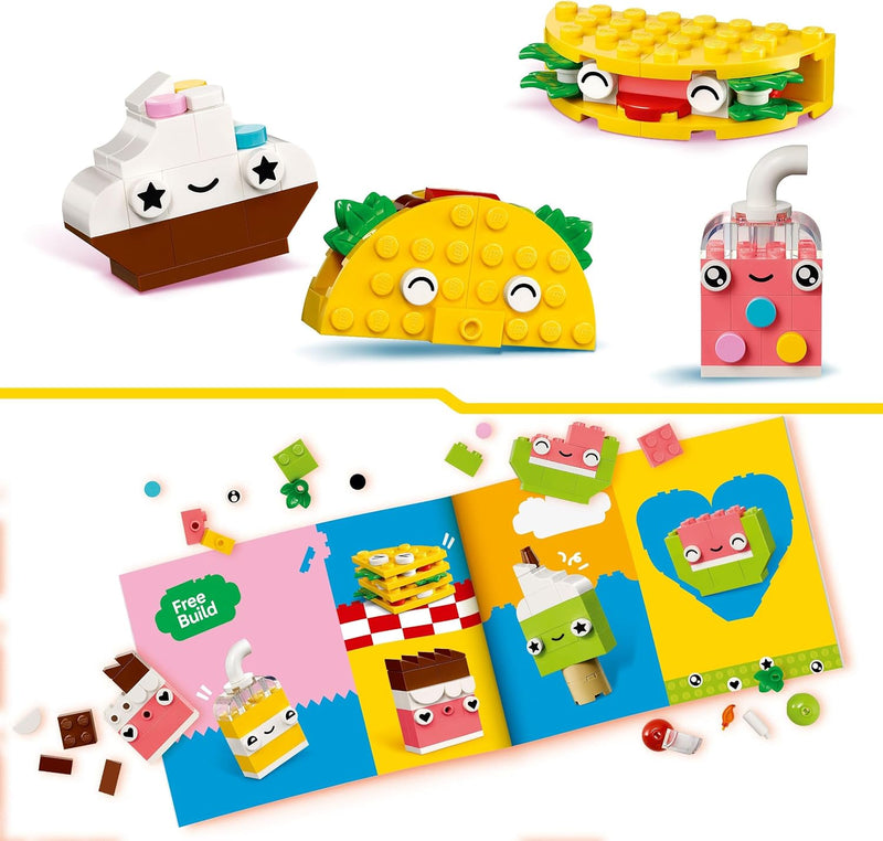 LEGO Classic Creative Food Friends Playset, Creative Role-Play Toy for Boys and Girls, Assorted Bricks to Build a Cupcake, Ice Cream, Avocado & Taco, Building Set for Kids Aged 4 and Over 11039