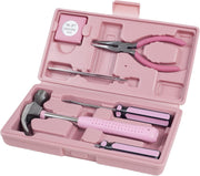 Stalwart - 75-HT1007 Household Hand Tools, Tool Set - 6 Piece by, Set Includes Hammer, Screwdriver Set, Pliers (Tool Kit for the Home, Office, or Car) Black - Pink