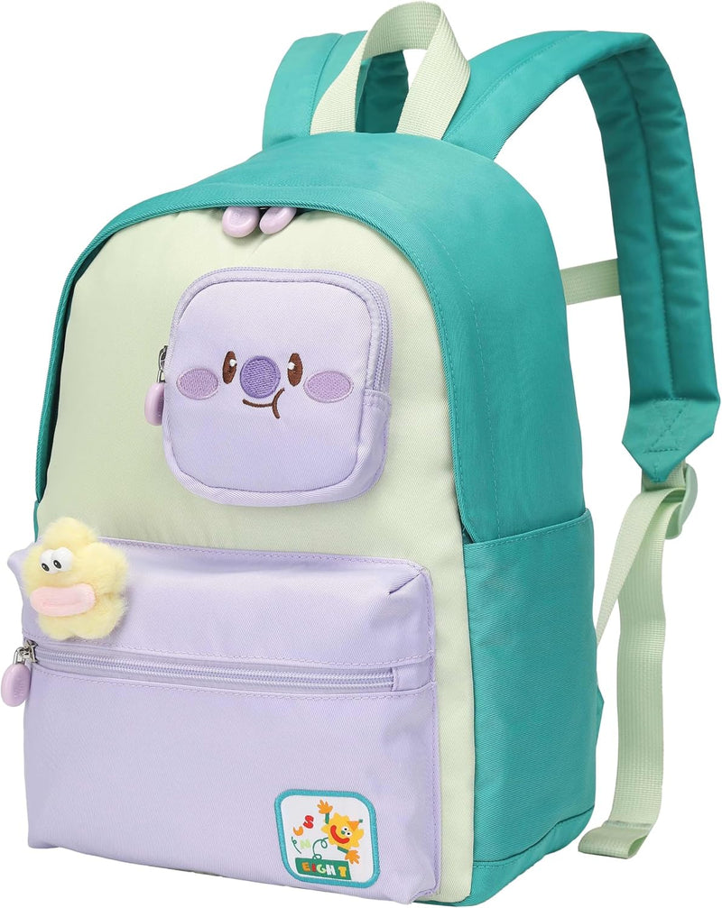 14-inch Premium Light Weight Kids Backpack Water Resistant Multifunctional School Backpack for Girls and Boys, SE2212 - Melon Green Purple