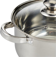Wilson by Cuisine Art Stainless Steel 12-Piece Cookware Set - Casserole, Saucepan, Fry PanCooking set Heavy Duty With Stainless Steel Handle Gas, Stovetops Compatible For Family Meals