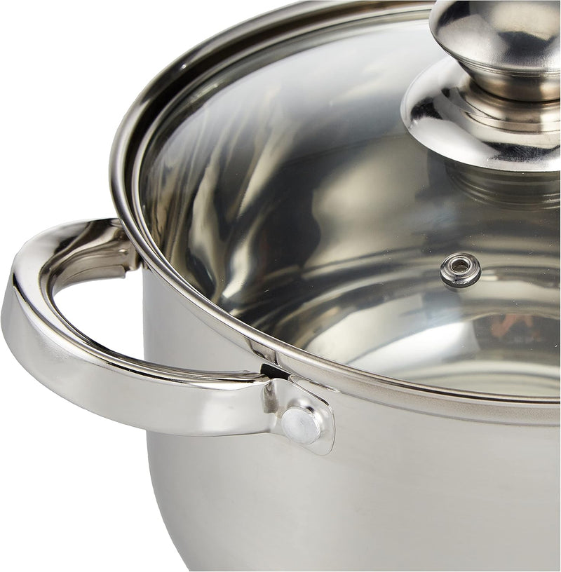 Wilson by Cuisine Art Stainless Steel 12-Piece Cookware Set - Casserole, Saucepan, Fry PanCooking set Heavy Duty With Stainless Steel Handle Gas, Stovetops Compatible For Family Meals