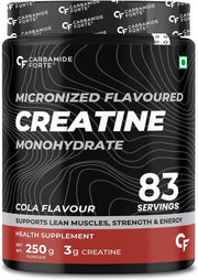 Carbamide Forte Micronised Creatine Monohydrate Powder Creatine powder for men and women Creatine Supplement for Lean Muscle Volumization, Strength & Energy-Cola- 62 Servings - 250 Grams