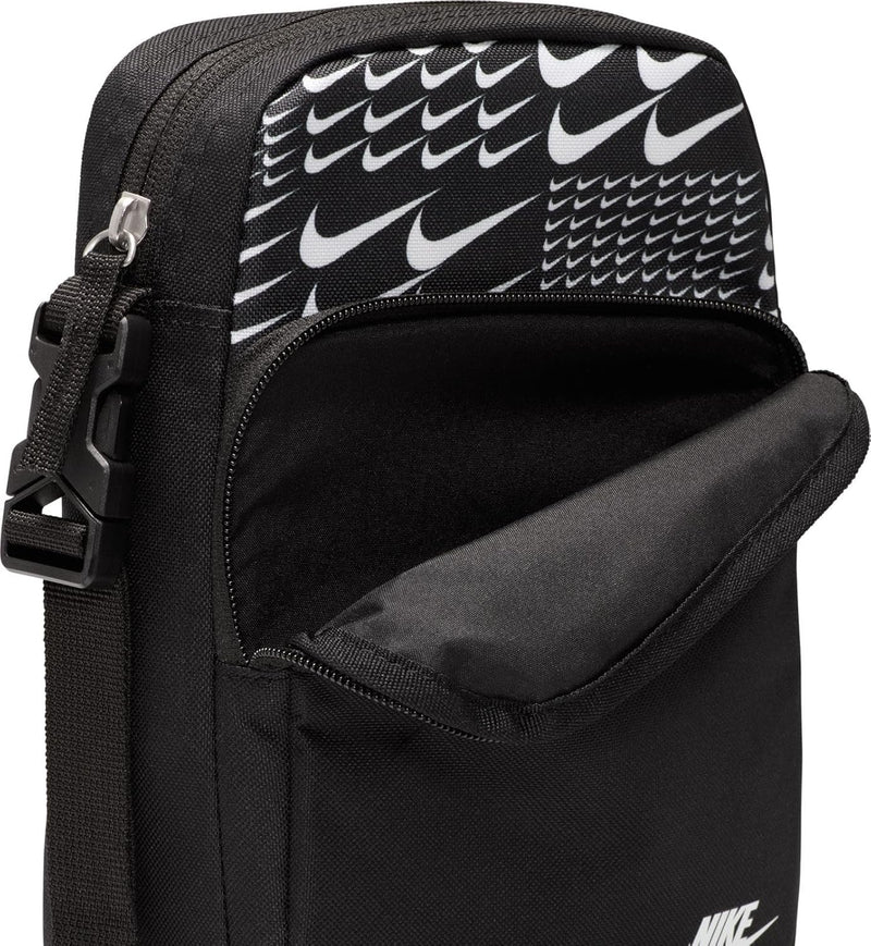 NIKE HERTGE CRSSBY-SWSH GRID CROSSBODY BAGS for UNISEX OneSize BLACKWHITE(WHITE)