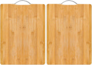 MOMENT Bamboo Cutting Boards for Kitchen, Extra Large Wood Cutting Board with Deep Juice Groove and Handle Heavy Duty Chopping board, 36 x 26cm - 40L x 30W cm (Pack of 2)