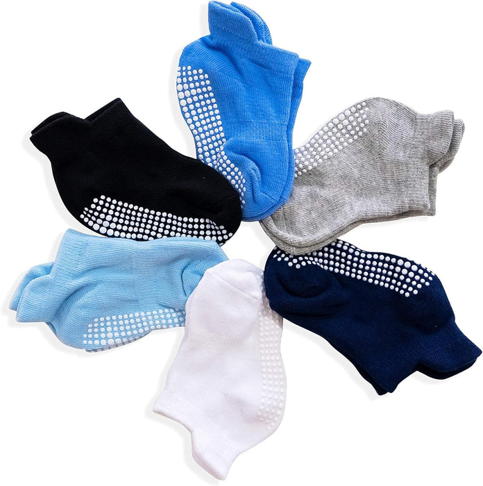 Grips Ankle Socks for Toddler, SYOSI Non Slip Socks for Kids, Low Cut Anti Skid Floor Socks for Baby Boys and Girls