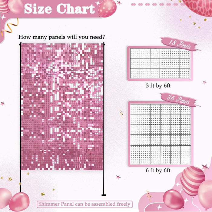 LuoluoHouse Shimmer Wall Panel Sequin Backdrop 36 Panel Birthday Wedding Background Decoration Walls Anniversary Engagement Decorations
