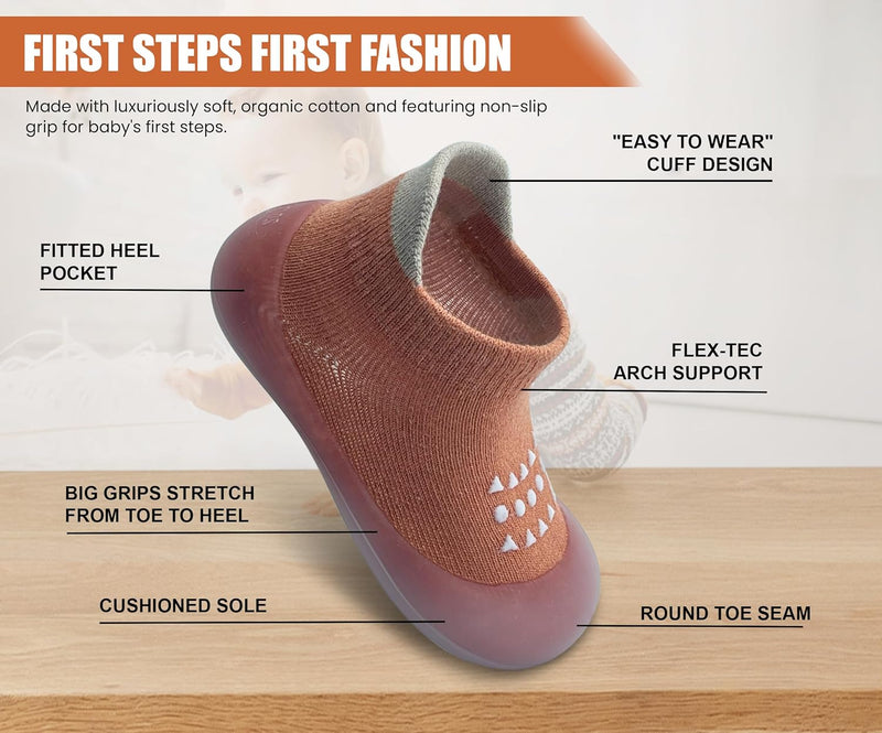 Dookeh Baby Sock Shoes Boys Girls First Walking Shoes Non-Slip Slippers Soft Sole Sneakers Toddler Infant Babygirl