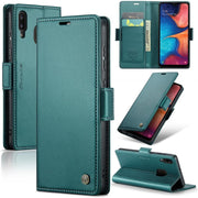 For Samsung Galaxy Z Fold 6 5G Leather Case RFID Blocking 3 Card Slot Mobile Cover - Red - Galaxy A40 Black
