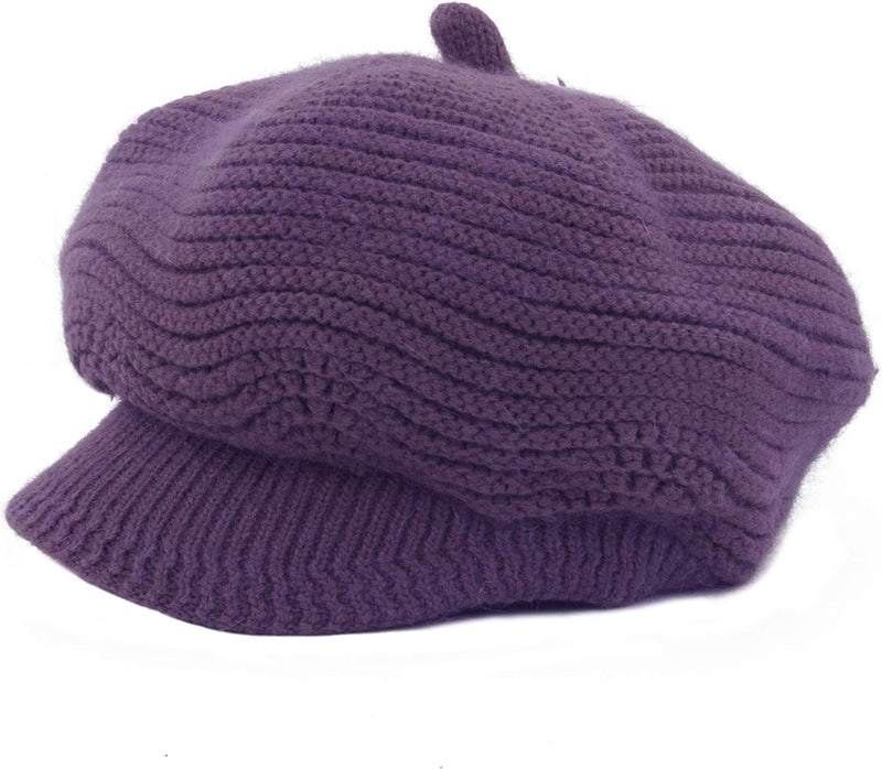 Muryobao Women's Winter Warm Slouchy Cable Knit Beanie Skull Hat with Visor