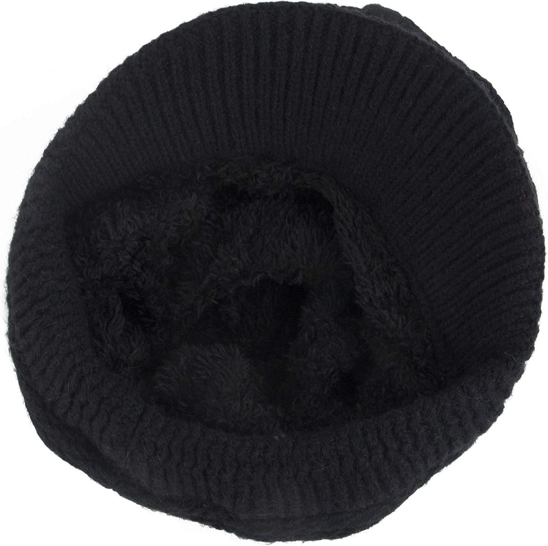 Muryobao Women's Winter Warm Slouchy Cable Knit Beanie Skull Hat with Visor