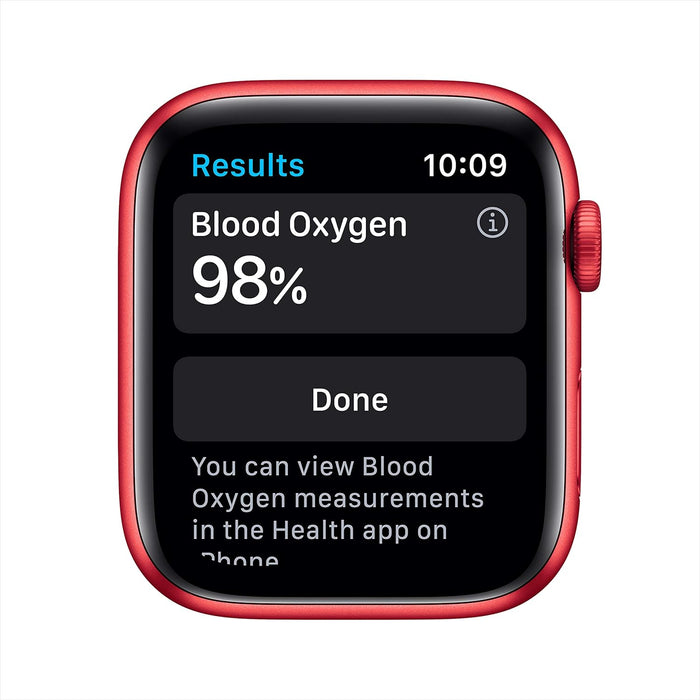 Apple Watch Series 6 (GPS, 44mm) - Space Grey Aluminium Case with Black Sport Band (Renewed)