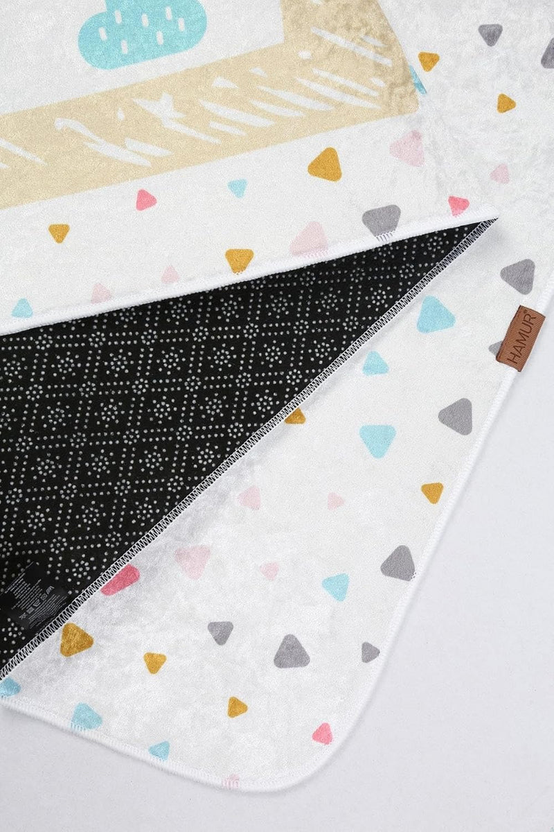 Hamur Home Baby Play Mat Non-slip Play Mat Foldable Crawling Mat Kids Baby Mat 150 X 150 Cm For Kids Room Playroom Washable Machine Washable Kids Carpet (Animals)