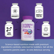 Toddler Formula Daily Gummy Multivitamin: Vitamin C, Vitamin D3, & Zinc for Immunity, Gluten Free, Omega 3 Fish Oil (DHA/EPA), Vitamin B6, B12, 180 Count (60 Day Supply)