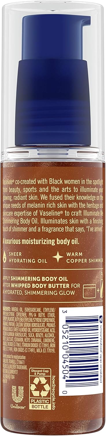 Illuminate Me Shimmering Body Oil Created for Melanin Rich Skin, Illuminates Skin with Finishing Touch of Shimmer for Glowing Skin 3.3 oz - 3.3 Fl Oz (Pack of 1)