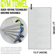 6 Pack Microfiber Gym Towels for Working OutFast Drying Workout Accessories Sweat Towels for Gym Gear,Gym Towels for Men & Women,Sports Exercise Fitness Gear Tennis Towels for Body Hot Yoga - 31" x 15.5" Grey ( 6 Pack )