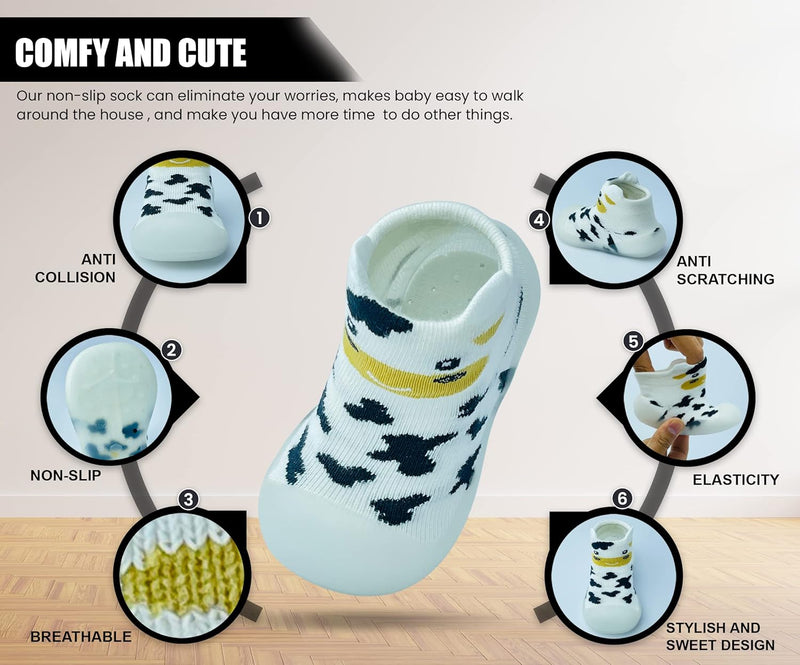 Dookeh Baby Sock Shoes Boys Girls First Walking Shoes Non-Slip Slippers Soft Sole Sneakers Toddler Infant Babygirl