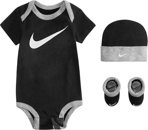 NIKE Children's Apparel Baby Boys' Hat, Bodysuit and Bootie Three Piece Set Socks