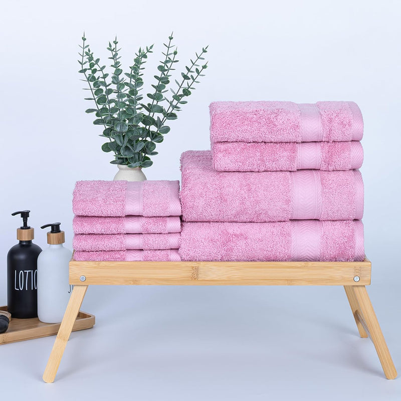 Cannon Bath Towel, 70x140 cm, 8 Piece Set, 2 Piece of 70x140cm bath towel, 2 Piece of 41x71cm Hand Towel & 4 Piece of 33x33cm Wash Cloth,100% Cotton for Bathroom, Spa & Gym (LINEN)