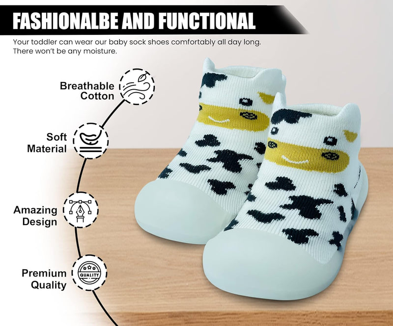 Dookeh Baby Sock Shoes Boys Girls First Walking Shoes Non-Slip Slippers Soft Sole Sneakers Toddler Infant Babygirl