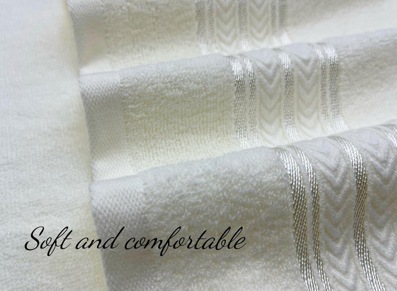 4 Pcs Pure Cotton Bath Towels Set70x140cm 2pcs 35x75cm 2pcs Soft AbsorbentQuick Drying Hotel Bathroom Travel Family SPA Dormitory and Home use Towels (Beige+Brown)