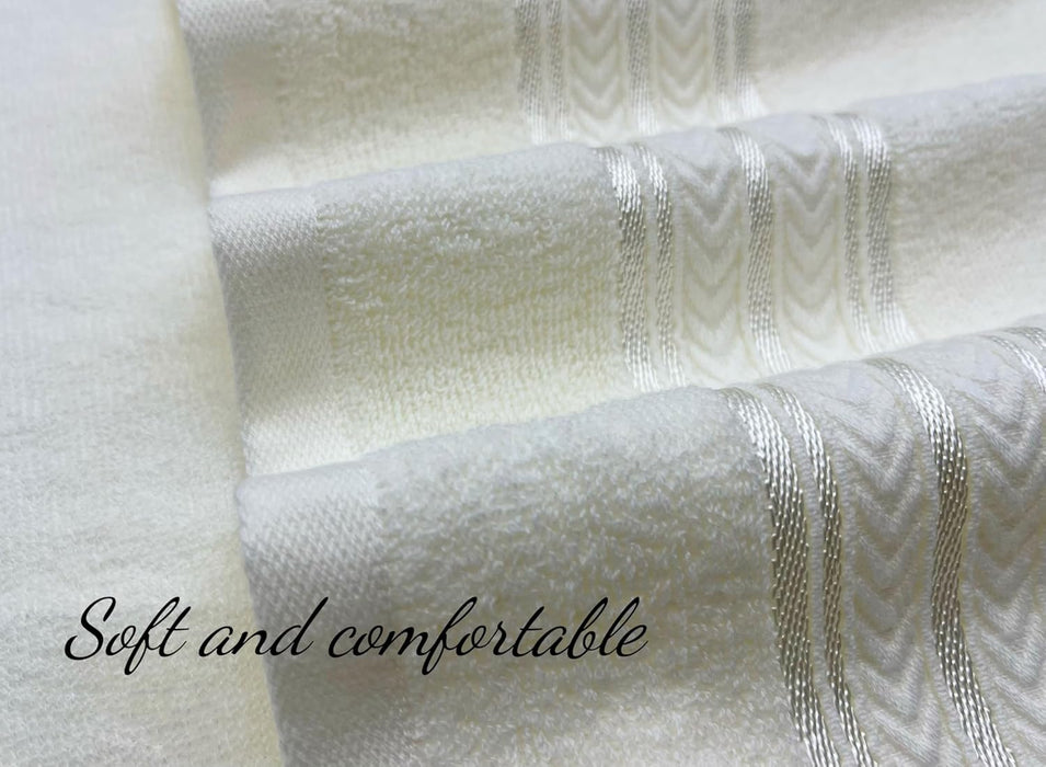 4 Pcs Pure Cotton Bath Towels Set70x140cm 2pcs 35x75cm 2pcs Soft AbsorbentQuick Drying Hotel Bathroom Travel Family SPA Dormitory and Home use Towels (Beige+Brown)