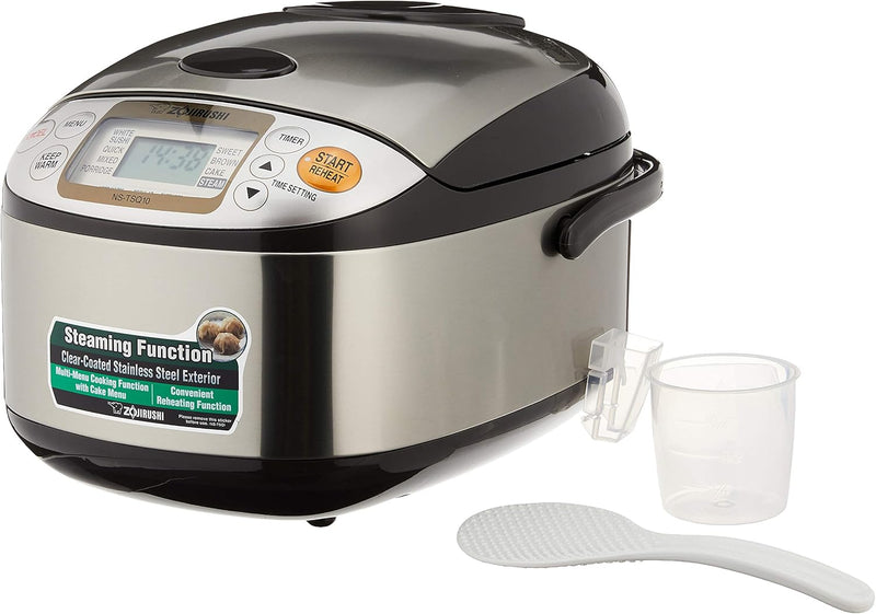 ZOJIRUSHI Electronic Micom Rice Cooker & Warmer NS-TSQ10 Stainless Steel Brown