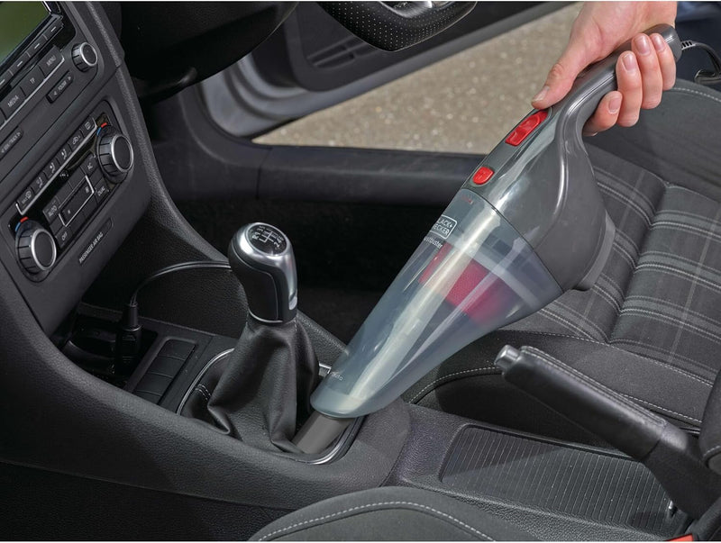 Black & Decker 12V DC Auto Dustbuster Handheld Car Vacuum with 6 Pieces Accessories for Car, Red/Grey - NV1210AV, 2 Years Warranty